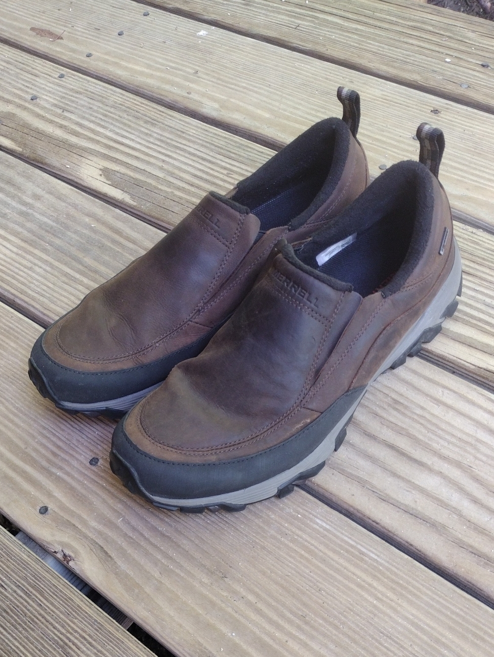 Merrell Brown Leather Slip-On Hiking Loafers